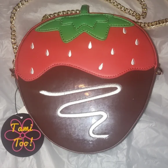 Red and Brown Crossbody Bag with Unique Design - Picture 2 of 8